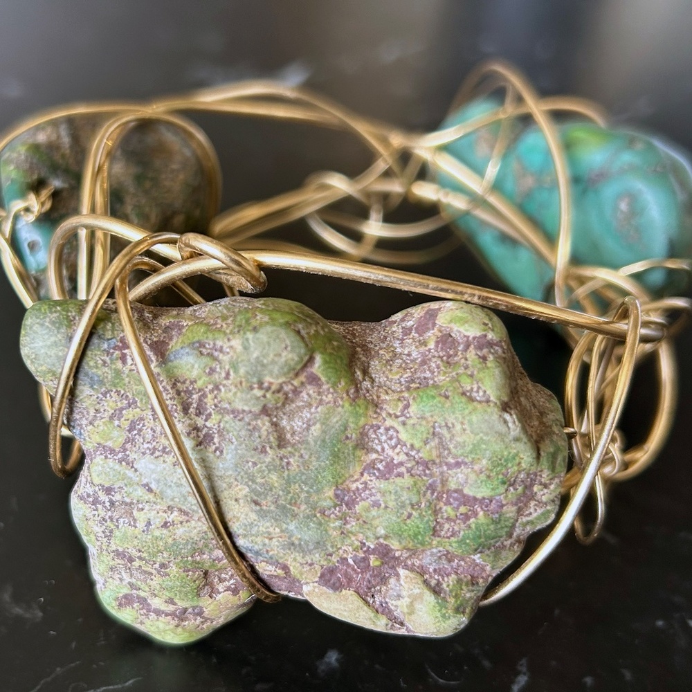 Kazuko Oshima Bracelet with Green Tibetan Turquoise - Picture 4 of 9